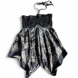 Shoreline Vtg 00’s Halter Top Asymmetrical Top Paisley Print Size Large